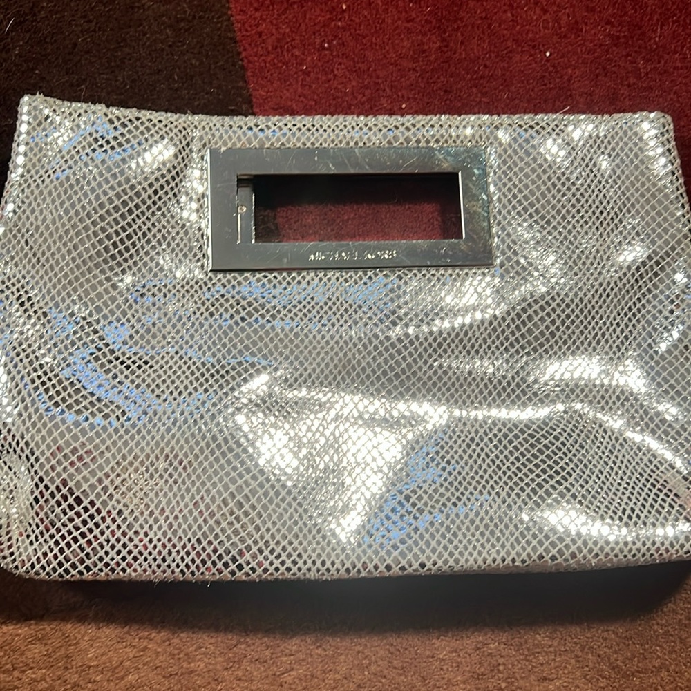 Michael kors silver clutch